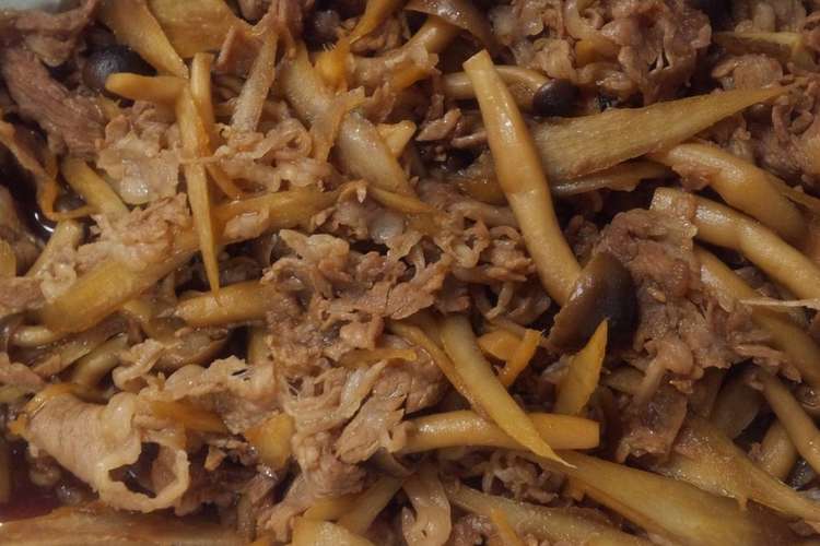 ゴボウとシメジたっぷりの牛肉甘辛煮 レシピ 作り方 By Wakababa クックパッド 簡単おいしいみんなのレシピが352万品