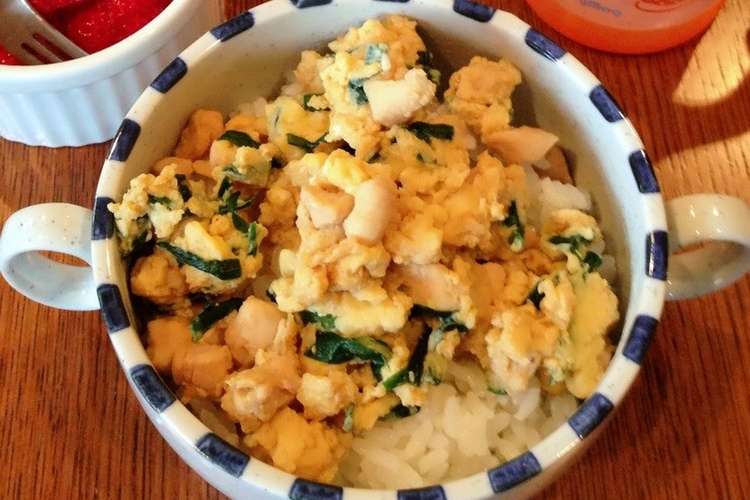 離乳食完了期 にらとささみの親子丼 レシピ 作り方 By Andy69 クックパッド 簡単おいしいみんなのレシピが373万品