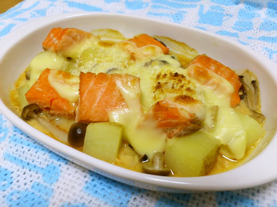 鮭ときのこの味噌ヨーグルトグラタン☆の写真