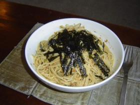 納豆めんたいパスタ
