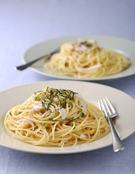 新玉たっぷり♪大葉とたらこのスパゲティ