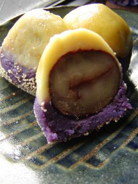 栗の渋皮煮とお芋の簡単和菓子の画像