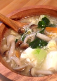 ✿°.豆腐とキノコのあんかけスープ.°✿