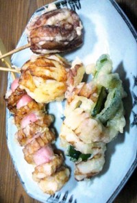 ちくわの天ぷら四種　串天