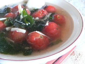 ミニトマトの中華スープ