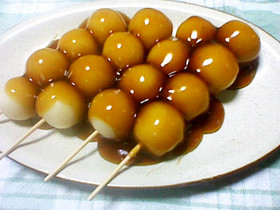 白玉粉で。やわらか♪みたらしだんご