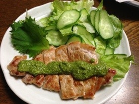 絶品!バジルソースのポークソテー