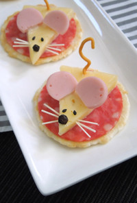 ネズミのチーズクラッカー☆簡単オードブル