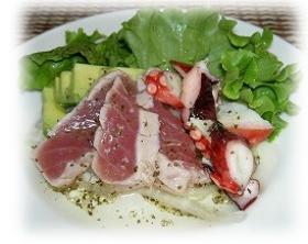 マグロとたこのカルパッチョ
