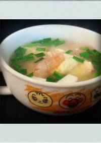 ■糖質制限■えび豆腐にら卵スープ簡単朝昼