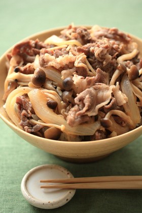 レンチン!ヘルシーのこ牛丼
