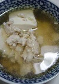 豆腐と鶏ミンチの優しいお味スープ