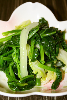 レンジで簡単ほうれん草・白菜のおひたし