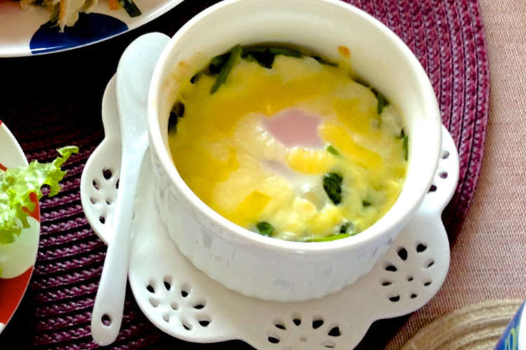 簡単おいしい ほうれん草と卵のココット レシピ 作り方 By むぎタロウ クックパッド