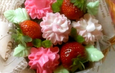 母の日に♪カーネーションの花かごケーキの写真