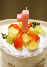 １歳のお誕生日に！ヨーグルトデコケーキ