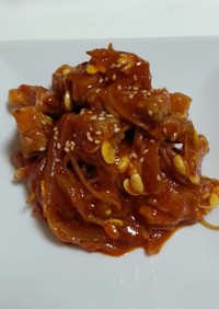 簡単な韓国料理。豚サムキョプサルのチム
