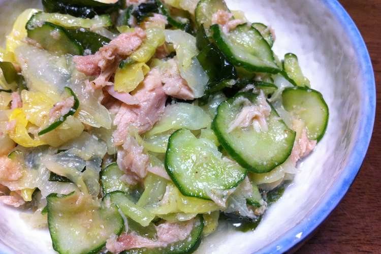 ゆでキャベツ ツナときゅうりでごま酢和え レシピ 作り方 By ピンクの秋桜 クックパッド 簡単おいしいみんなのレシピが359万品
