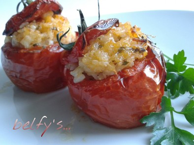 絶品☆スタッフドトマトのオーブン焼きの写真