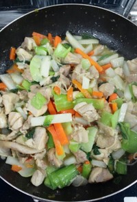 鶏肉と青梗菜炒めwith長芋
