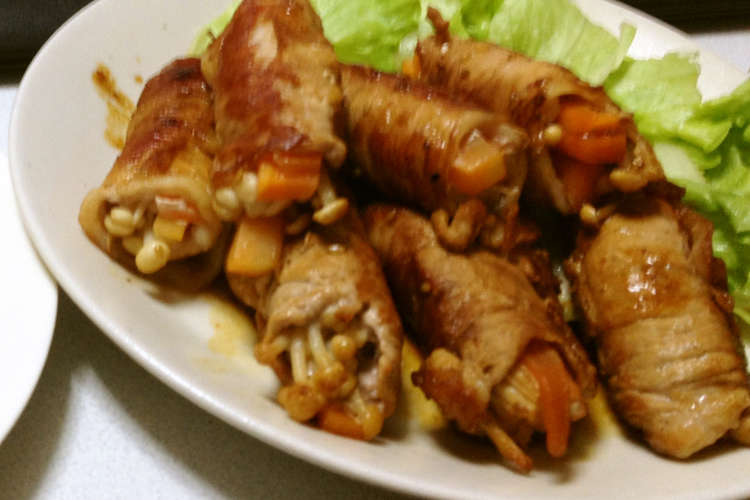 人参とえのきの豚肉まき レシピ 作り方 By 宇佐見祐 クックパッド 簡単おいしいみんなのレシピが350万品