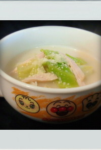 ■糖質制限■キャベツハム豆乳スープ簡単朝