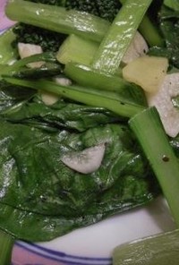 ブロッコリーと小松菜の大蒜生姜炒めtae