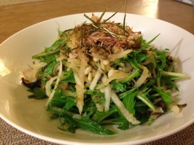 大根・水菜・ツナの居酒屋風サラダ