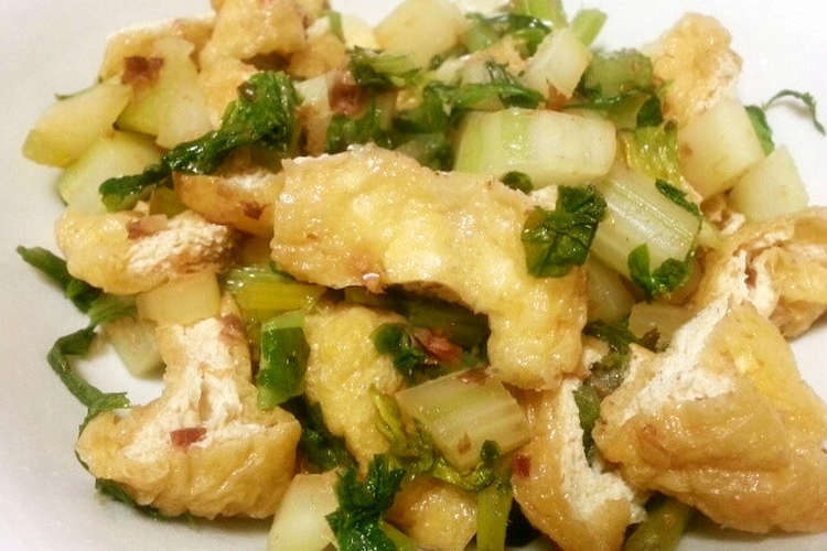 セロリの葉と油揚げの炒め煮 簡単に一品 レシピ 作り方 By Lizanana クックパッド