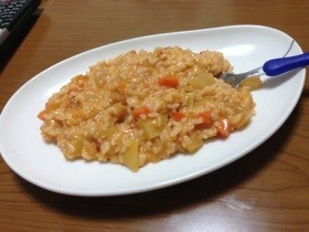 ミネストローネをリメイクで簡単リゾット☆