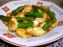 宮城旬野菜、鶏とアスパラの中華炒めの画像
