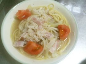 ★ホタテ缶とベーコンのスープパスタ★