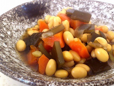 麺つゆで簡単！甘くない五目煮豆の画像