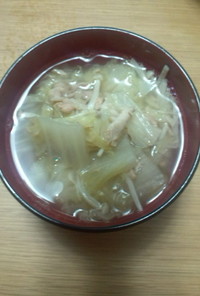 白菜とツナの和風スープ