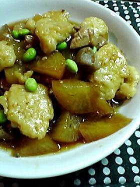 圧力鍋で大根と鶏肉の煮物inすいとん☆