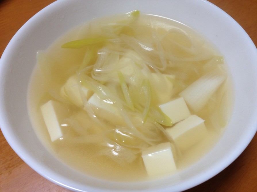 超簡単w葱たっぷりの豆腐スープ♪の画像
