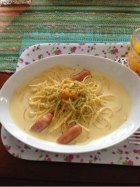 カボチャのスープスパゲティの画像