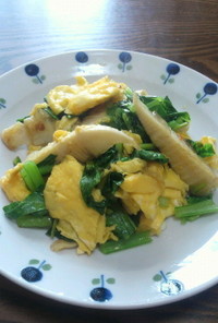 小松菜とタケノコの卵炒め