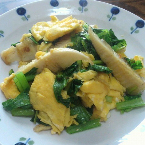小松菜とタケノコの卵炒め