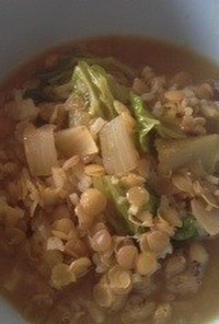 ビーガン レタスとレンズ豆のスープ