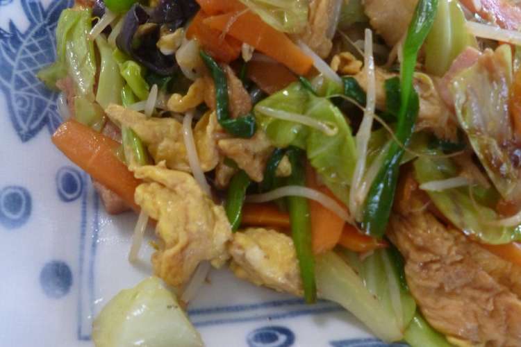 車麩 スパム 野菜のチャンプル 炒め物 レシピ 作り方 By はーとねこ クックパッド