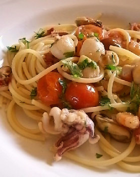南イタリアでいただいた魚介のパスタ