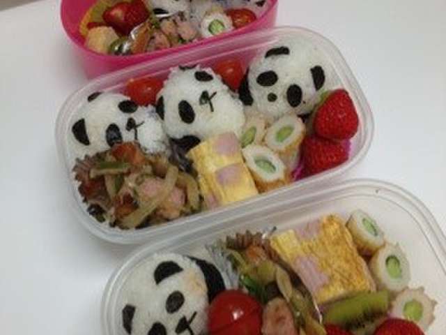 簡単 パンダおにぎり キャラ弁 レシピ 作り方 By みかしょん