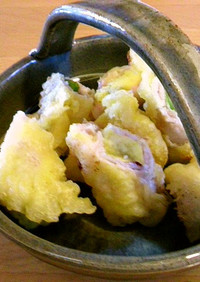 豚バラ肉の野菜ロール天ぷら