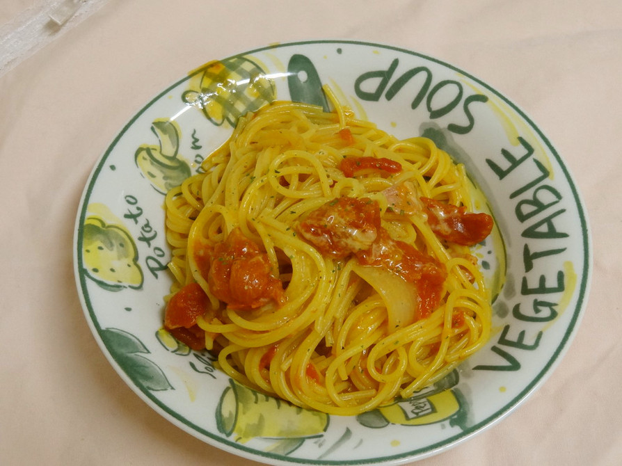 お鍋一つで　トマトとチーズのスパゲッティの画像