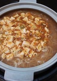 簡単　麻婆豆腐ラーメン鍋