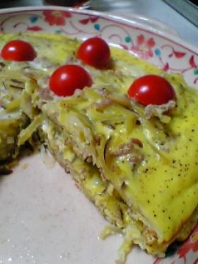 さつまいもでスパニッシュオムレツ