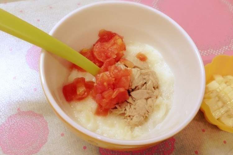 離乳食レンジでトマトとツナのパン粥 レシピ 作り方 By ちょーふ クックパッド 簡単おいしいみんなのレシピが360万品