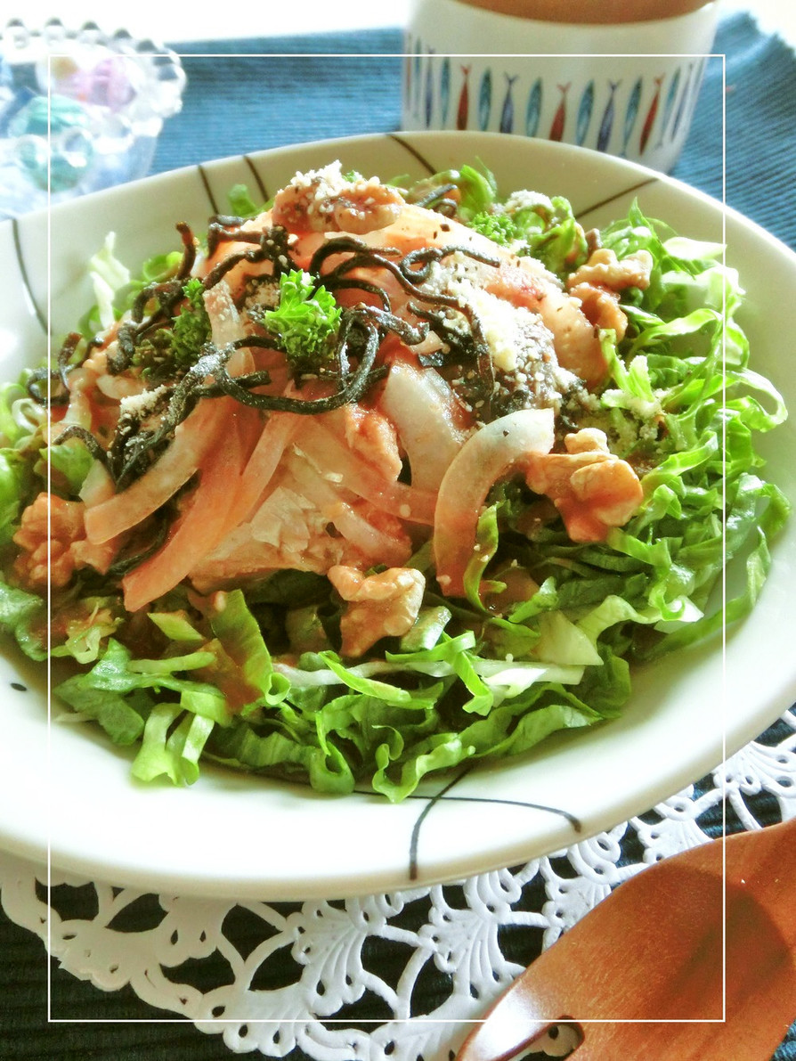 野菜たっぷり♡鯖水煮の塩昆布サラダの画像