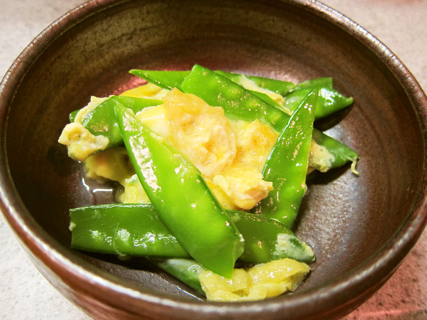 絹さやの卵とじ by バジラ 【クックパッド】 簡単おいしいみんなのレシピが336万品